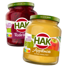Hak groenten, peulvruchten of appelmoes 